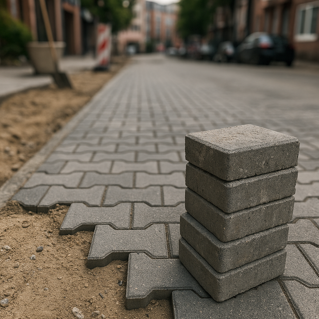 Obra urbana com bloquetes